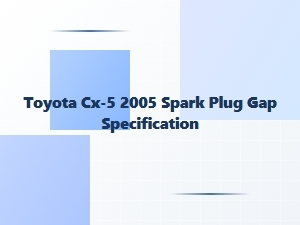 Spark Plug Gap for the Toyota Cx-5