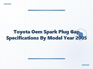 Toyota Oem Spark Plug Gap Specifications by Model